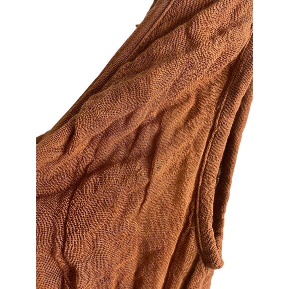 Jen's Pirate Booty Iberian Maxi Dress One Shoulder Smocked Cut-Out Rust Size XS - Picture 12 of 12